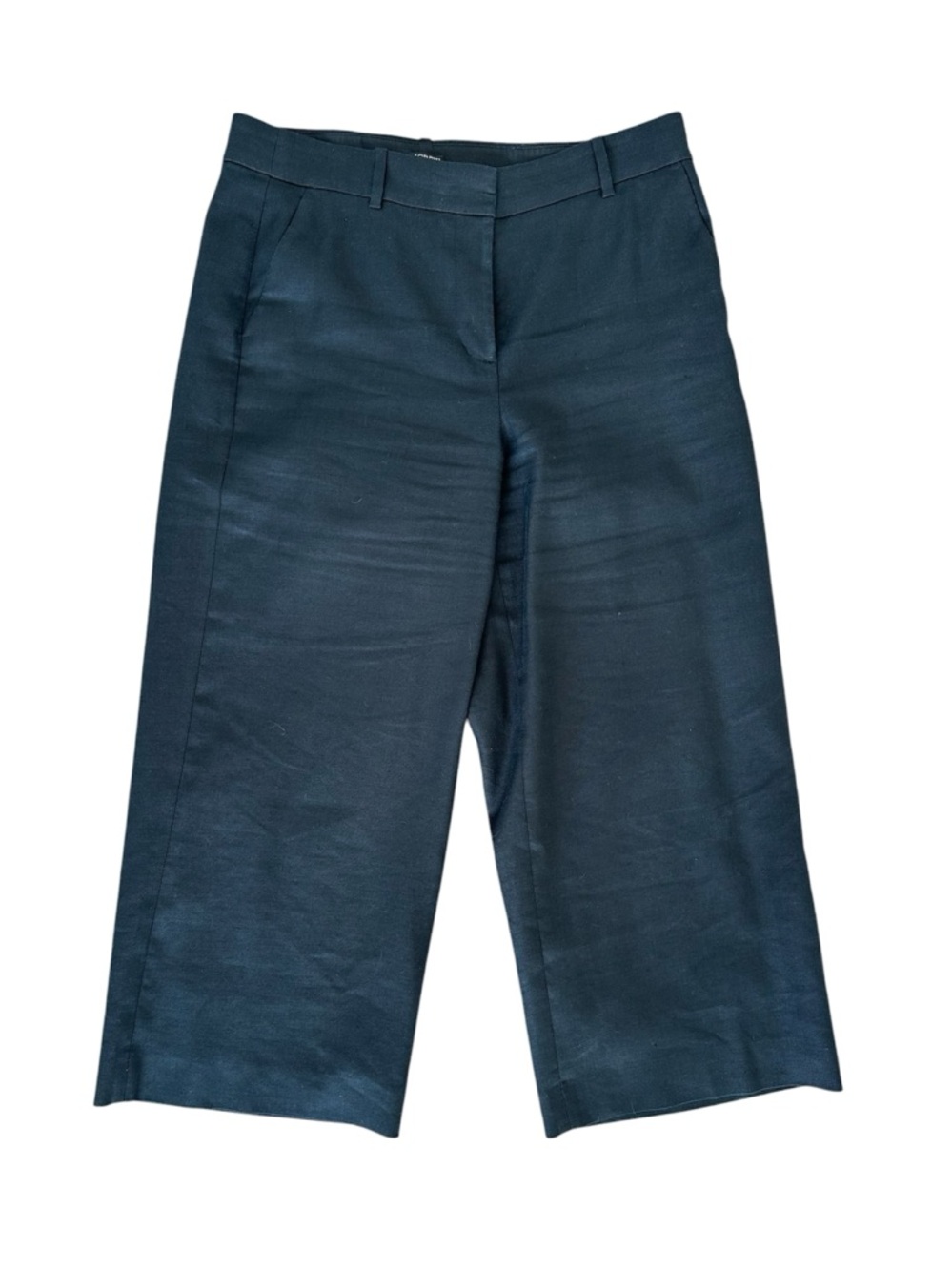 Black Linen Blend Wide leg cropped J Crew Pant